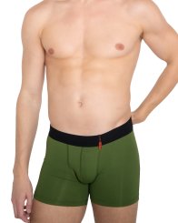Boxer ajusté olive foncé en microfibre 