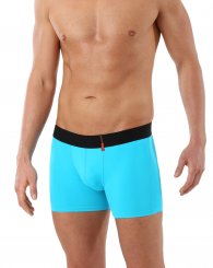 Boxer ajusté turquoise en microfibre  