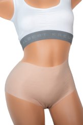 Lot de 3 Culotte taille haute invisible sans coutures clean cut en coton stretch couleur chair beige 