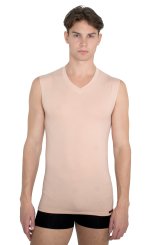 Débardeur invisible col v en coton stretch 
