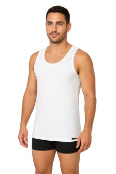 Débardeur Business pour Homme avec Bretelles en Blanc – 100% Coton Biologique 