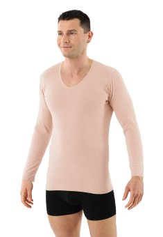 Maillot de corps invisible manches longues en coton stretch bio 