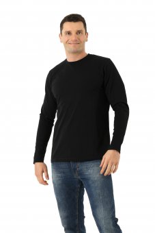 Tee-shirt à manches longues homme en coton bio noir 