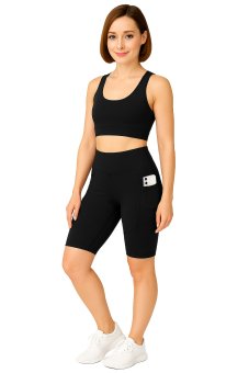 smillagård Short cycliste taille haute Softtouch noir 