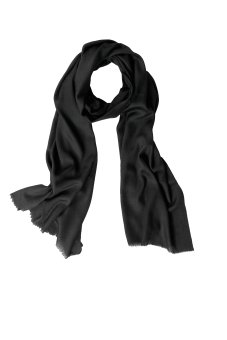 Écharpe en laine cachemire couleur noir env. 200 x 30 cm 