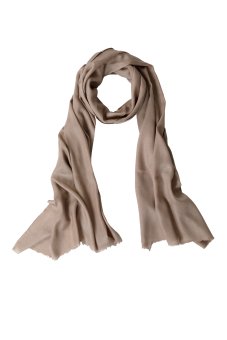 Écharpe en laine cachemire couleur brun clair env. 200 x 30 cm 