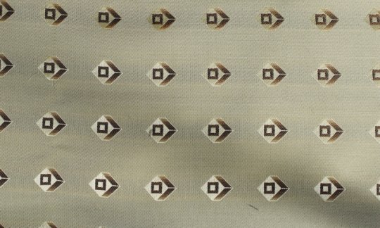 Foulard en soie Jaune, Marron - Carreaux, Dessin 200168 