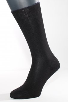 Chaussettes épaisses en soie avec coton et cashmere en noir Noir, Taille 42-44