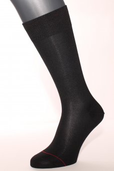 Chaussettes élégantes en coton noir avec fil d’argent - anti-transpirant Noir, Taille 42-44