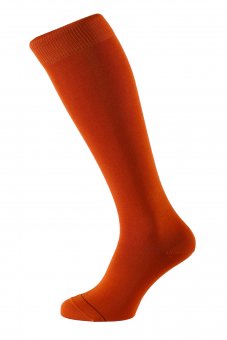 Chaussettes montantes mi bas fil d'Écosse orange 