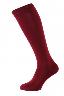 Chaussettes montantes mi bas fil d'Écosse bordeaux 