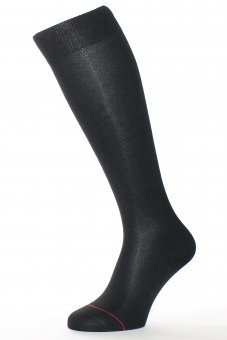 Chaussettes montantes mi bas fil d'Écosse noir 