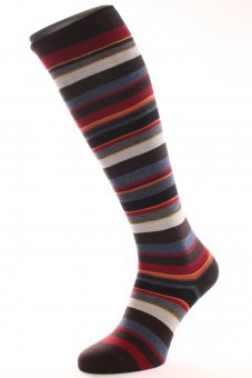 Chaussettes mi-bas rayés multicolores en coton-mix 45-47