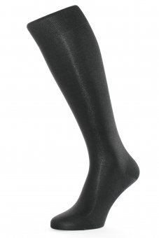 Chaussettes montantes mis bas en pure soie noir Noir, Taille 48-50