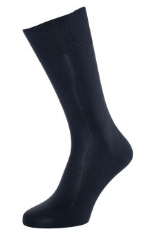 Chaussettes élégantes business en pure soie bleue marine 39-41