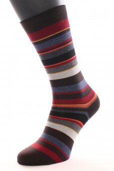 Chaussettes rayées multicolores en coton-mix 