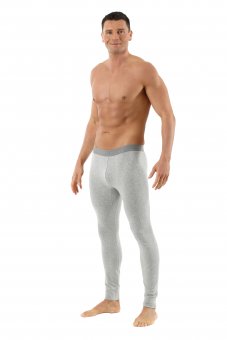 ALBERT KREUZ  Caleçon long homme collant en coton stretch bio couleur gris