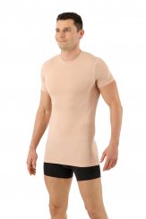 Maillot de corps fonctionnel anti transpiration manches courtes col rond inviisble couleur chair 
