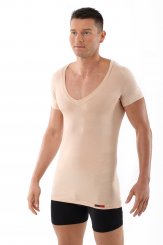 Maillot de corps invisible grand col v manches cou rtes en micro modal light 