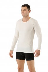 Maillot de corps fonctionnel manches longues laine mérinos-TENCEL™ Lyocell écru 