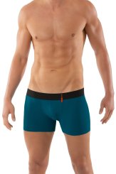Boxer ajusté  bleu pétrole en microfibre 