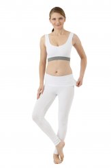 Legging yoga bas thermique en coton stretch bio blanc 