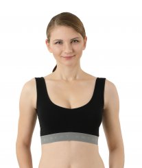 Bralette Brassière en coton stretch bio noir 