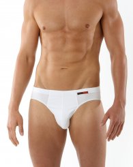 Lot de deux slips blancs en coton stretch 